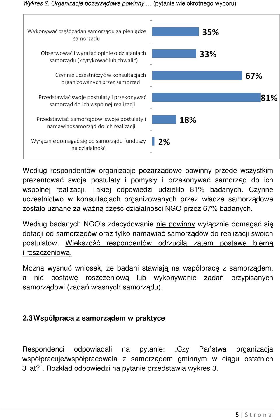 wspólnej realizacji. Takiej odpowiedzi udzieliło 81% badanych.