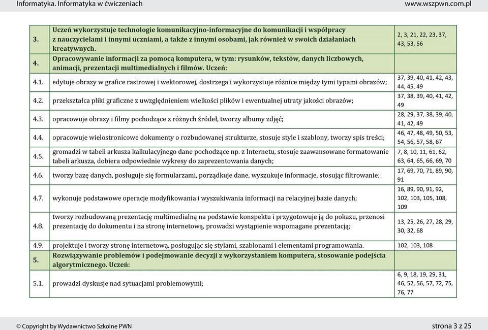 edytuje obrazy w grafice rastrowej i wektorowej, dostrzega i wykorzystuje różnice między tymi typami obrazów; 4.2.