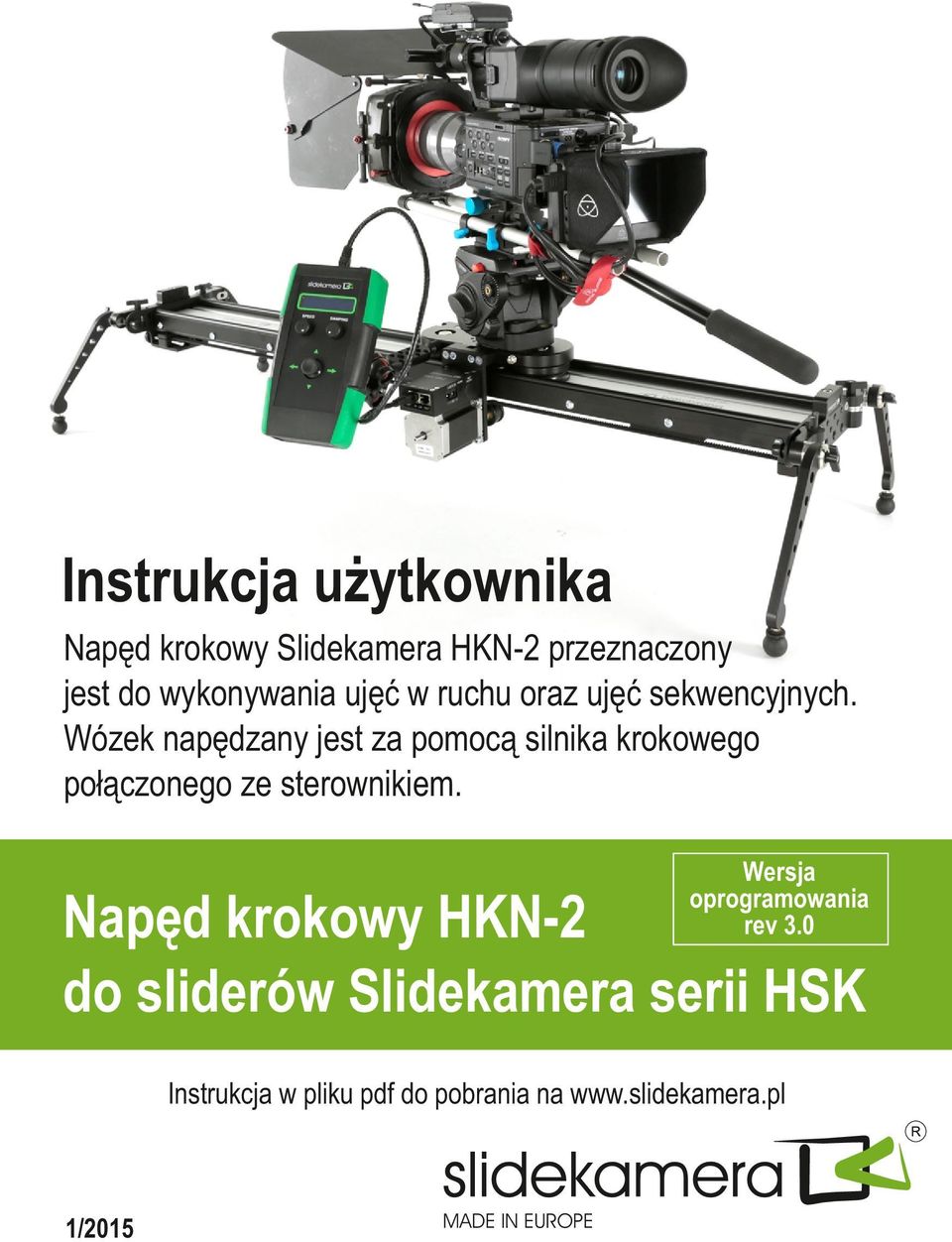Wózek napędzany jest za pomocą silnika krokowego połączonego ze sterownikiem.