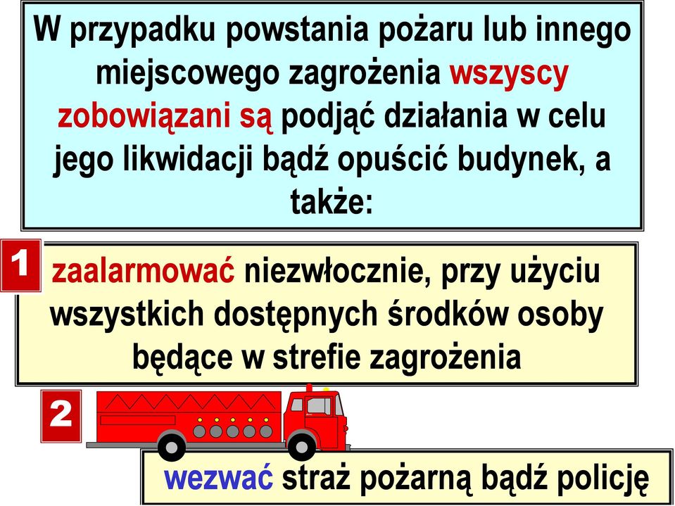 budynek, a także: 1 zaalarmować niezwłocznie, przy użyciu wszystkich