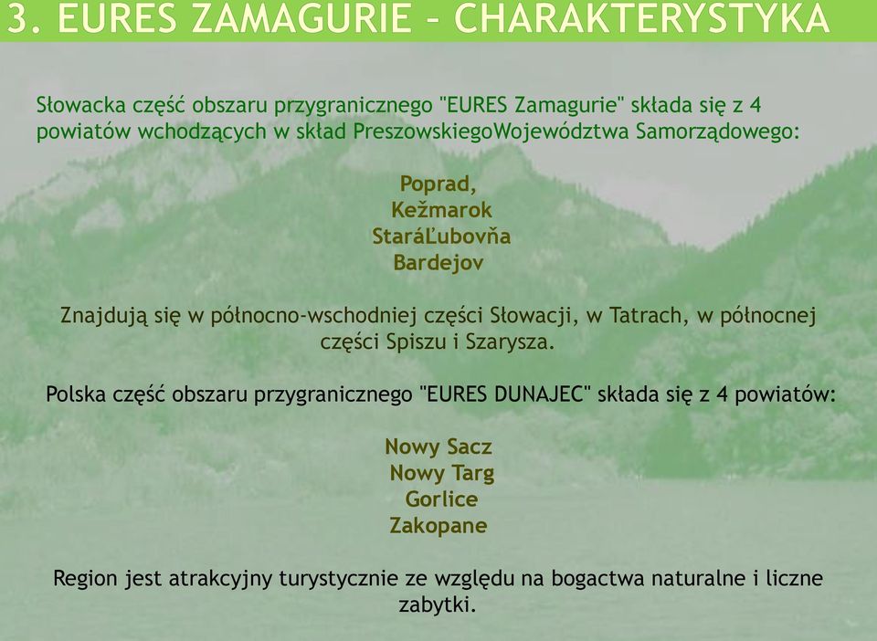 Słowacji, w Tatrach, w północnej części Spiszu i Szarysza.