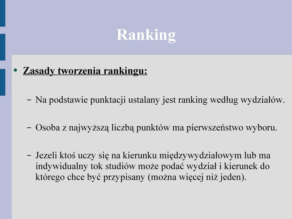 Jezeli ktoś uczy się na kierunku międzywydziałowym lub ma indywidualny tok