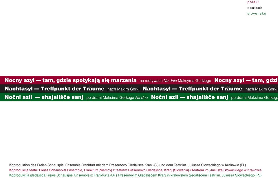 dem Presernovo Gledalisce Kranj (SI) und dem Teatr im.