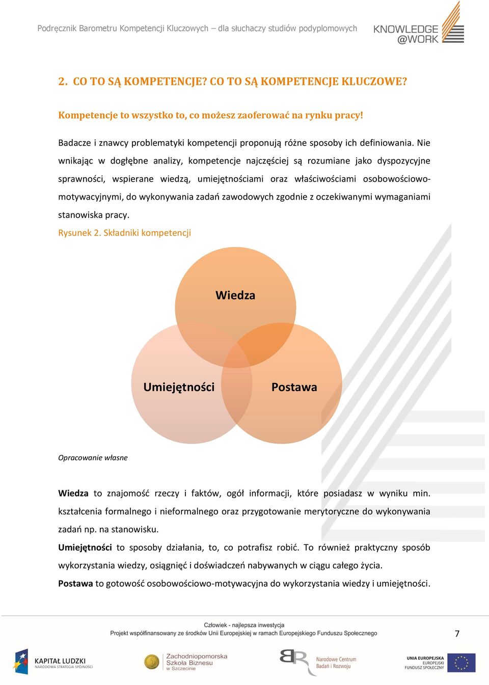 Nie wnikając w dogłębne analizy, kompetencje najczęściej są rozumiane jako dyspozycyjne sprawności, wspierane wiedzą, umiejętnościami oraz właściwościami osobowościowomotywacyjnymi, do wykonywania