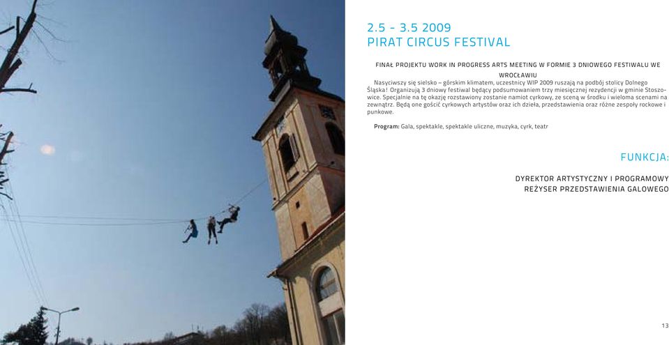 WIP 2009 ruszają na podbój stolicy Dolnego Śląska! Organizują 3 dniowy festiwal będący podsumowaniem trzy miesięcznej rezydencji w gminie Stoszowice.