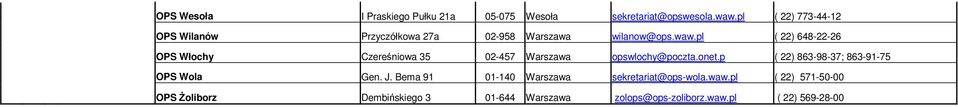 pl ( 22) 648-22-26 OPS Włochy Czereśniowa 35 02-457 Warszawa opswlochy@poczta.onet.