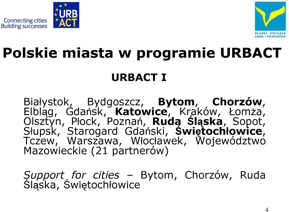 Słupsk, Starogard Gdański, Świętochłowice, Tczew, Warszawa, Włocławek, Województwo