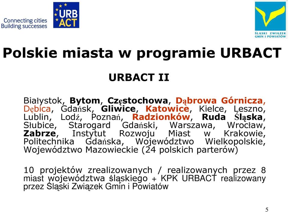 Rozwoju Miast w Krakowie, Politechnika Gdańska, Województwo Wielkopolskie, Województwo Mazowieckie (24 polskich parterów) 10