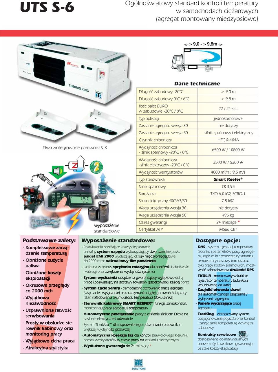 elektryczny 00V/3/50 7,5 kw Waga urządzenia wersja 30 nie dotyczy Waga urządzenia wersja 50 95 kg Okres gwarancji 2 miesiące * + Dwa zintegrowane parowniki S3 Podstawowe zalety: Kompleks dzanie te