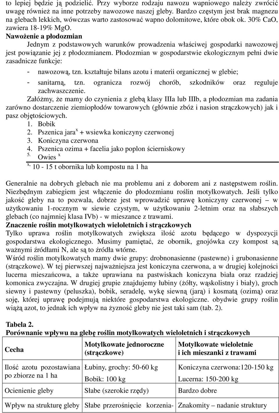 Nawożenie a płodozmian Jednym z podstawowych warunków prowadzenia właściwej gospodarki nawozowej jest powiązanie jej z płodozmianem.