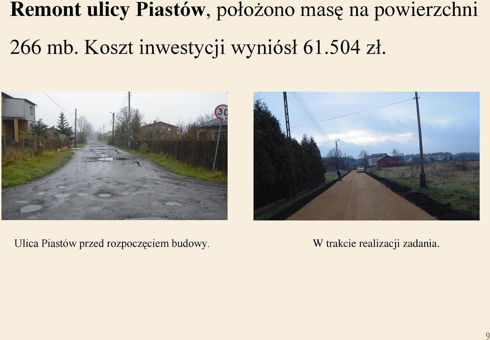 Koszt inwestycji wyniósł 61.504 zł.