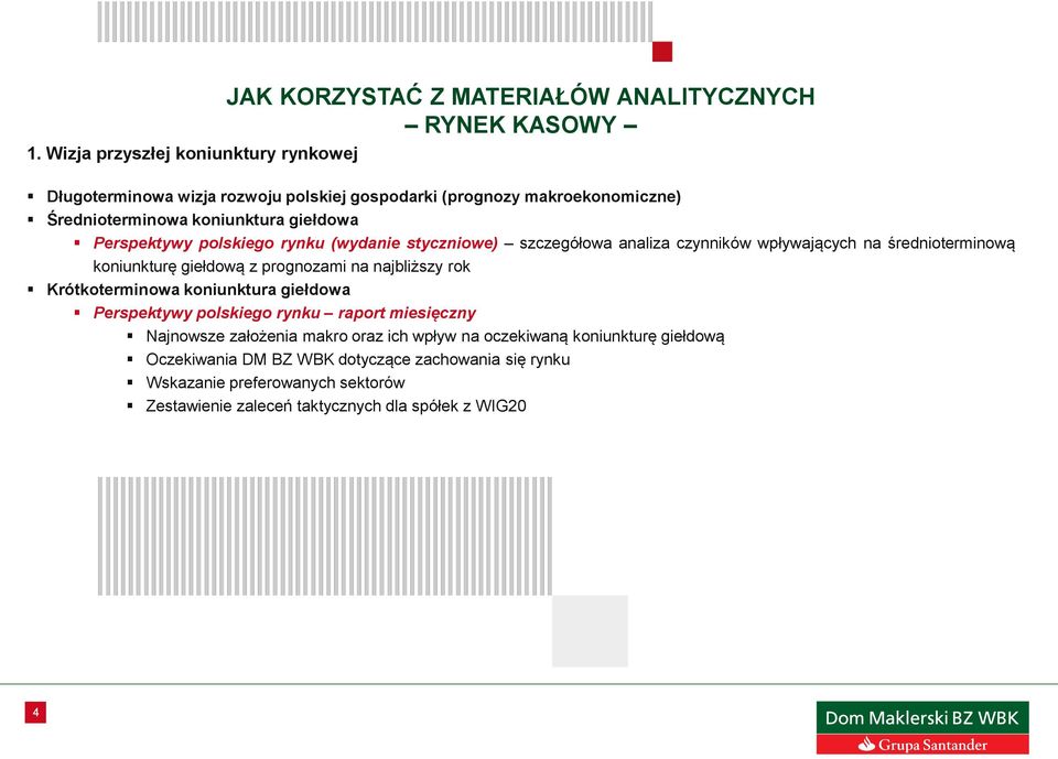 polskiego rynku (wydanie styczniowe) szczegółowa analiza czynników wpływających na średnioterminową koniunkturę giełdową z prognozami na najbliższy rok Krótkoterminowa