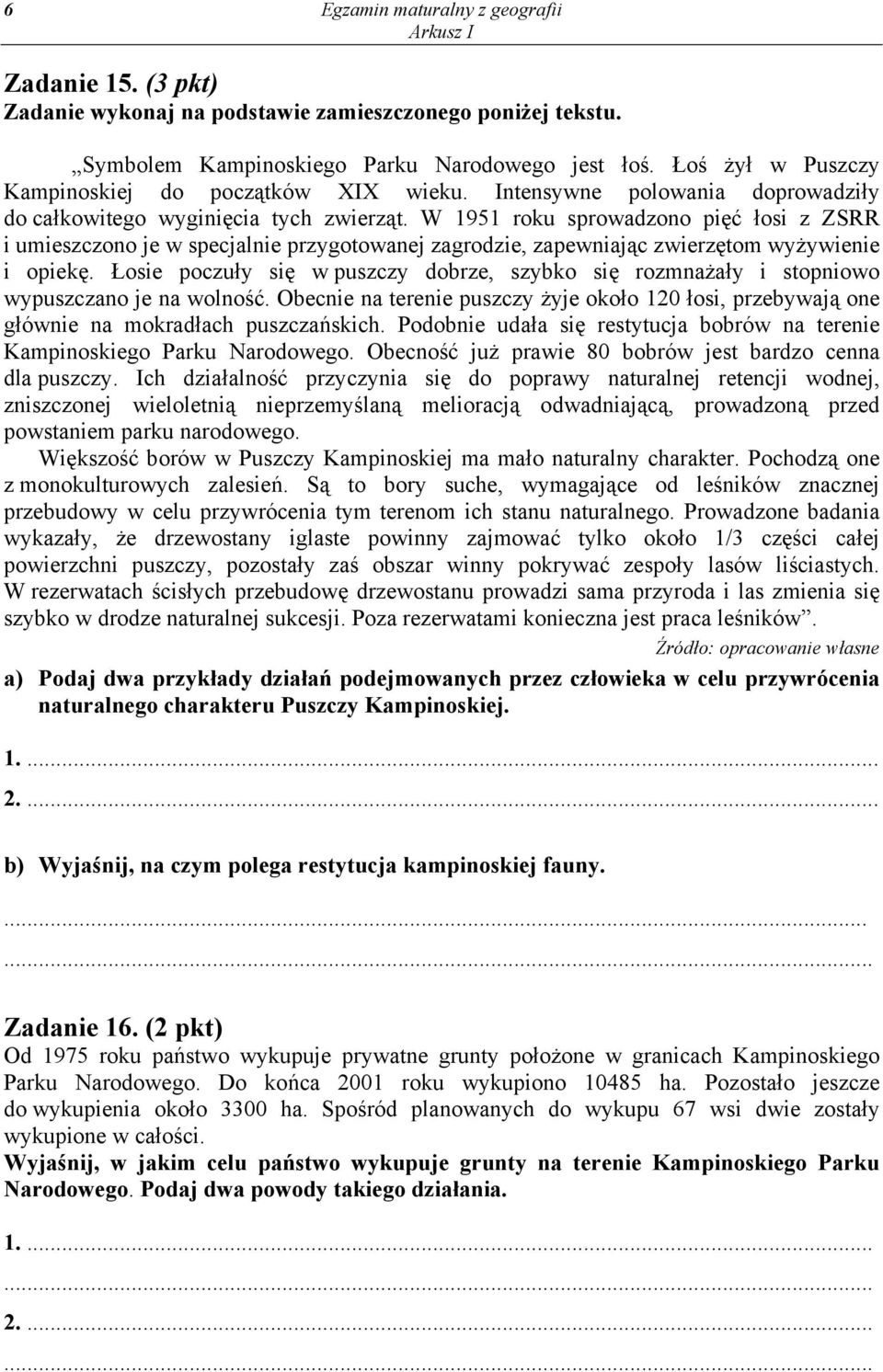 W 1951 roku sprowadzono pięć łosi z ZSRR i umieszczono je w specjalnie przygotowanej zagrodzie, zapewniając zwierzętom wyżywienie i opiekę.