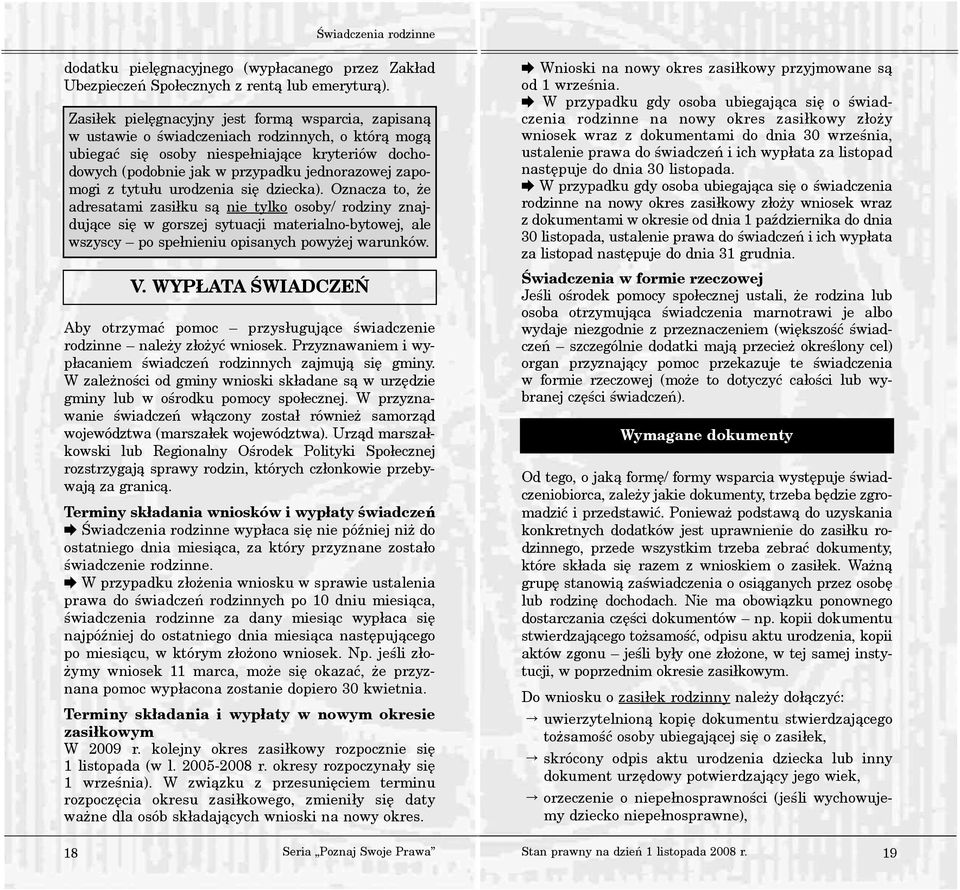zapomogi z tytu³u urodzenia siê dziecka).
