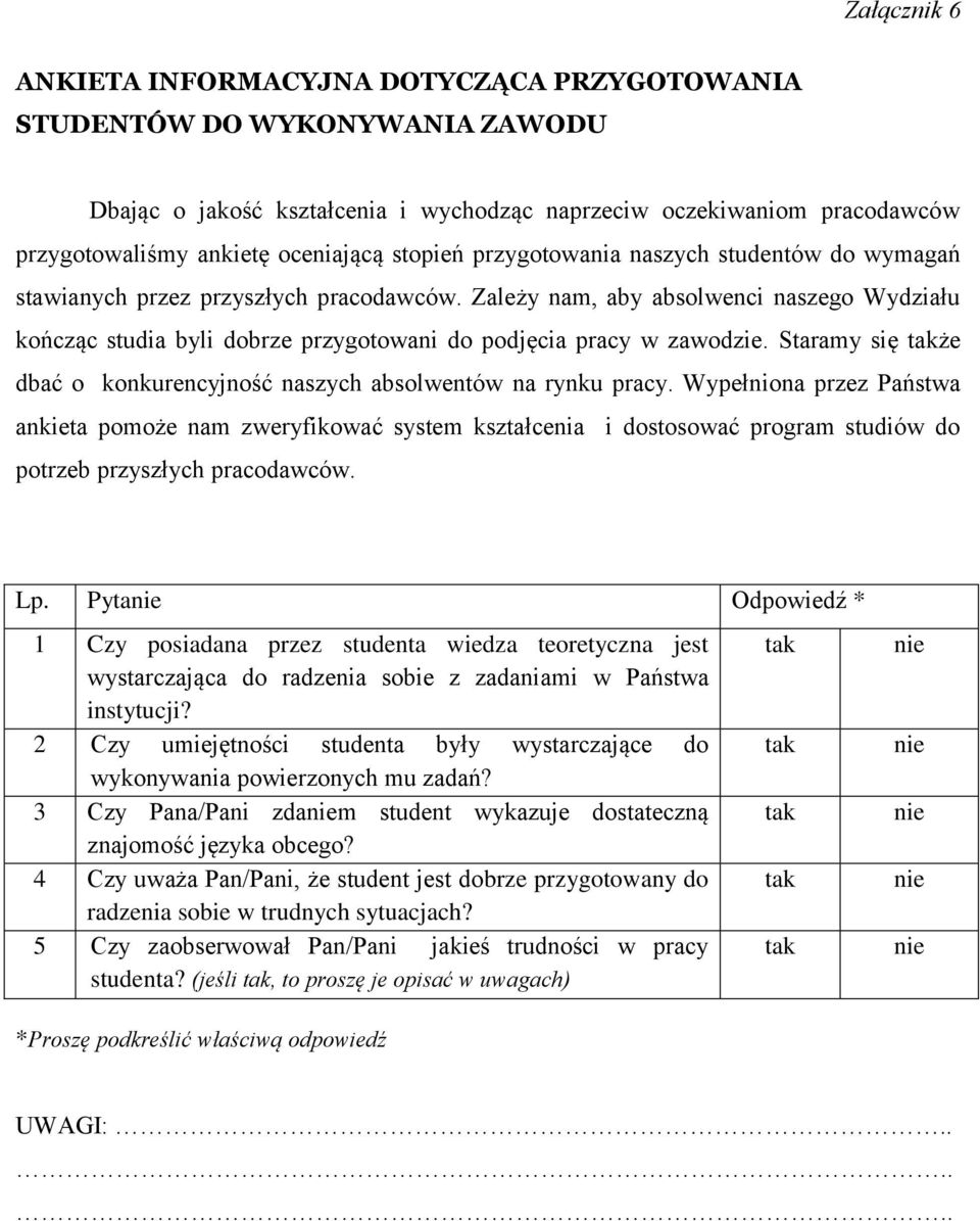 Zależy nam, aby absolwenci naszego Wydziału kończąc studia byli dobrze przygotowani do podjęcia pracy w zawodzie. Staramy się także dbać o konkurencyjność naszych absolwentów na rynku pracy.