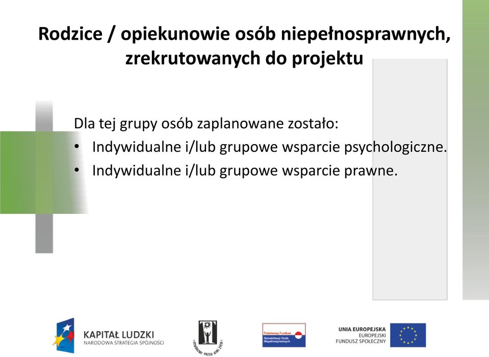 zaplanowane zostało: Indywidualne i/lub grupowe