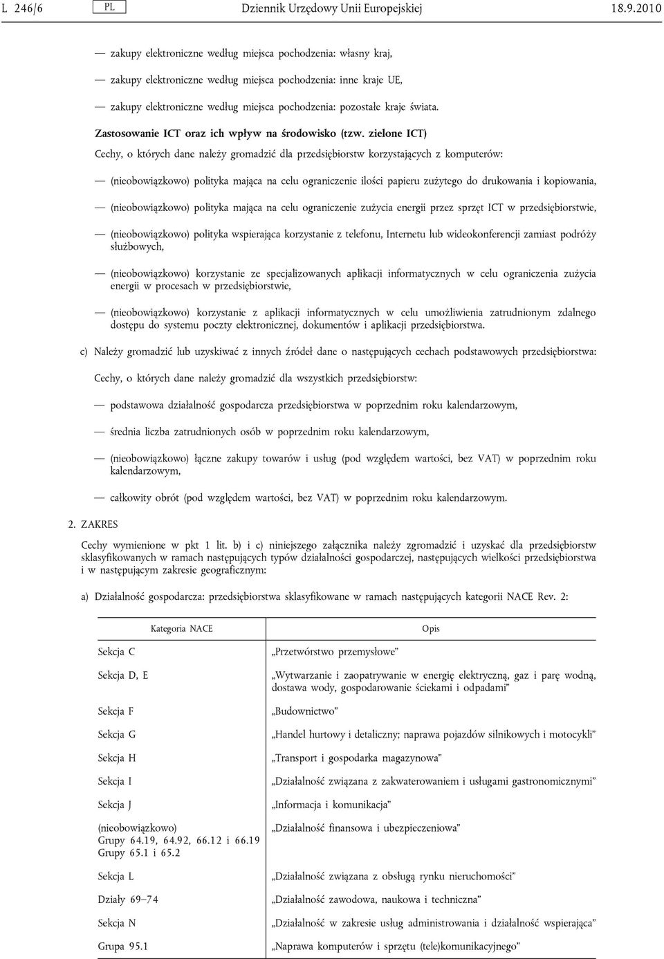 świata. Zastosowanie ICT oraz ich wpływ na środowisko (tzw.