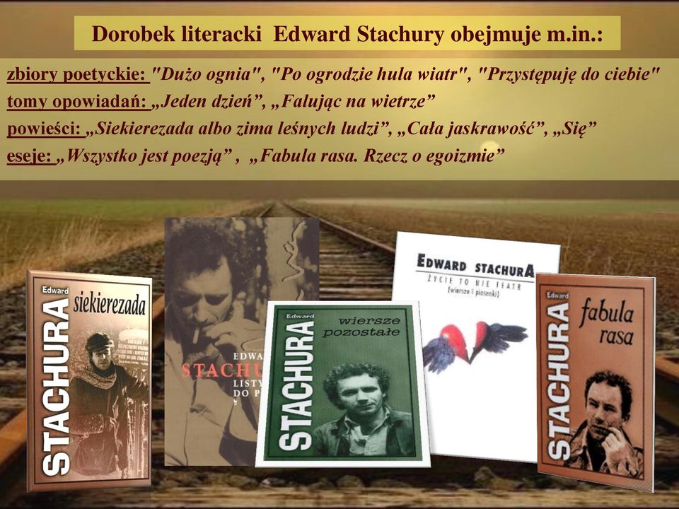 Edward Stachura Wedrówką życie Jest Człowieka Tekst Edward Stachura Wędrówką jedną życie jest człowieka... - PDF Darmowe