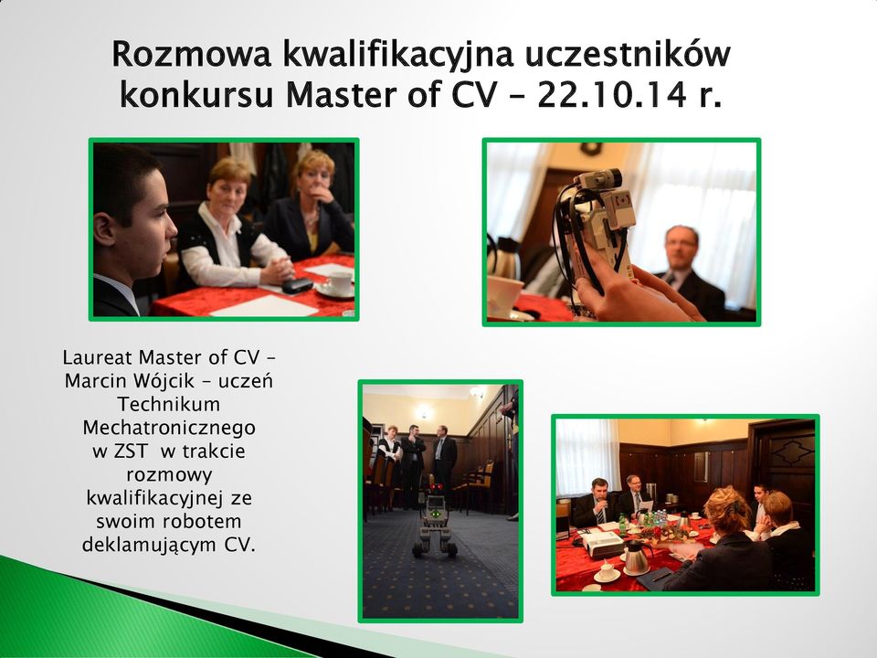 Laureat Master of CV Marcin Wójcik uczeń Technikum