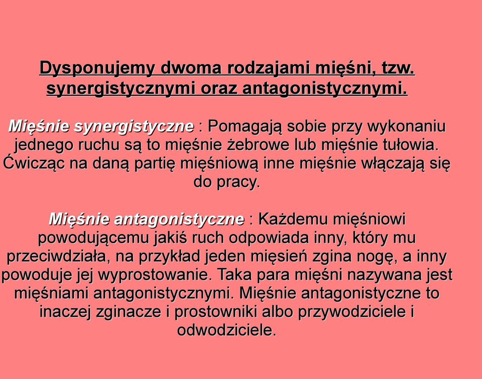 Ćwicząc na daną partię mięśniową inne mięśnie włączają się do pracy.