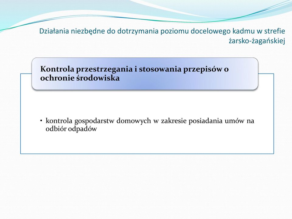 i stosowania przepisów o ochronie środowiska kontrola