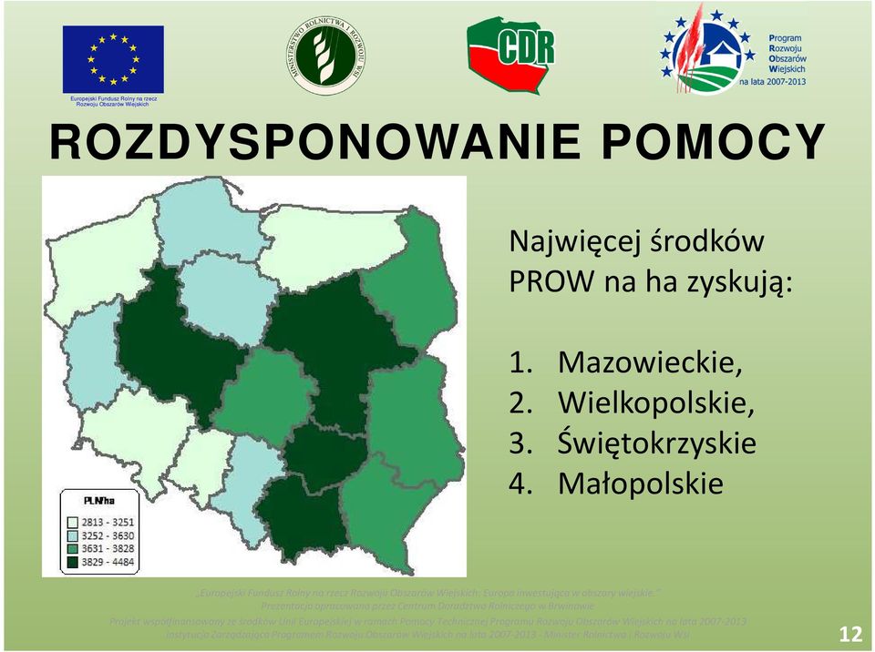 Mazowieckie, 2. Wielkopolskie, 3.