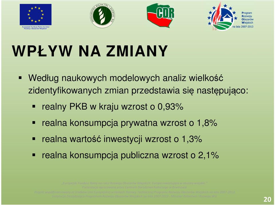 kraju wzrost o 0,93% realna konsumpcja prywatna wzrost o 1,8%