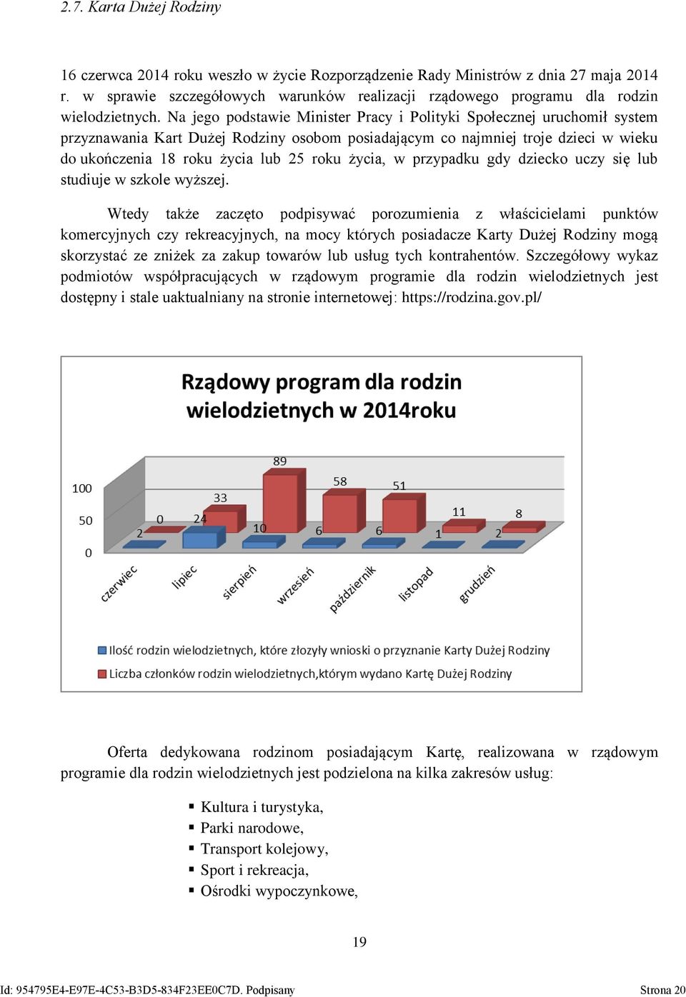 Na jego podstawie Minister Pracy i Polityki Społecznej uruchomił system przyznawania Kart Dużej Rodziny osobom posiadającym co najmniej troje dzieci w wieku do ukończenia 18 roku życia lub 25 roku