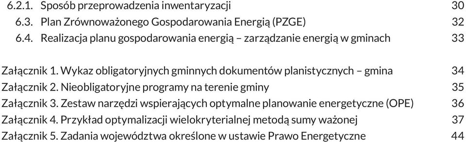 Wykaz obligatoryjnych gminnych dokumentów planistycznych gmina Załącznik 2. Nieobligatoryjne programy na terenie gminy Załącznik 3.