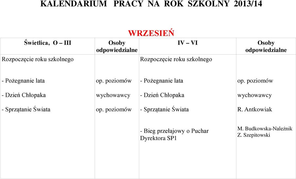 Pożegnanie lata - Dzień Chłopaka - Dzień Chłopaka - Sprzątanie Świata -