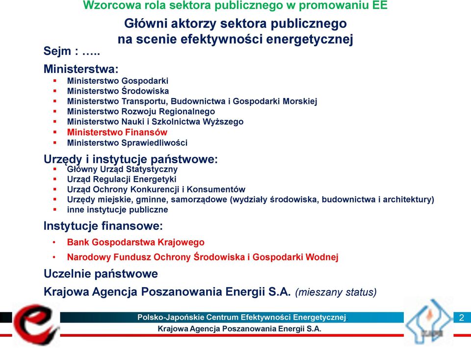 Regionalnego Ministerstwo Nauki i Szkolnictwa Wyższego Ministerstwo Finansów Ministerstwo Sprawiedliwości Urzędy i instytucje państwowe: Główny Urząd Statystyczny Urząd Regulacji Energetyki Urząd
