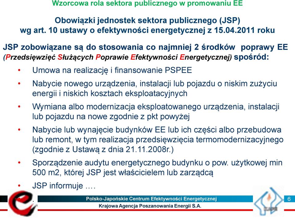 nowego urządzenia, instalacji lub pojazdu o niskim zużyciu energii i niskich kosztach eksploatacyjnych Wymiana albo modernizacja eksploatowanego urządzenia, instalacji lub pojazdu na nowe zgodnie z