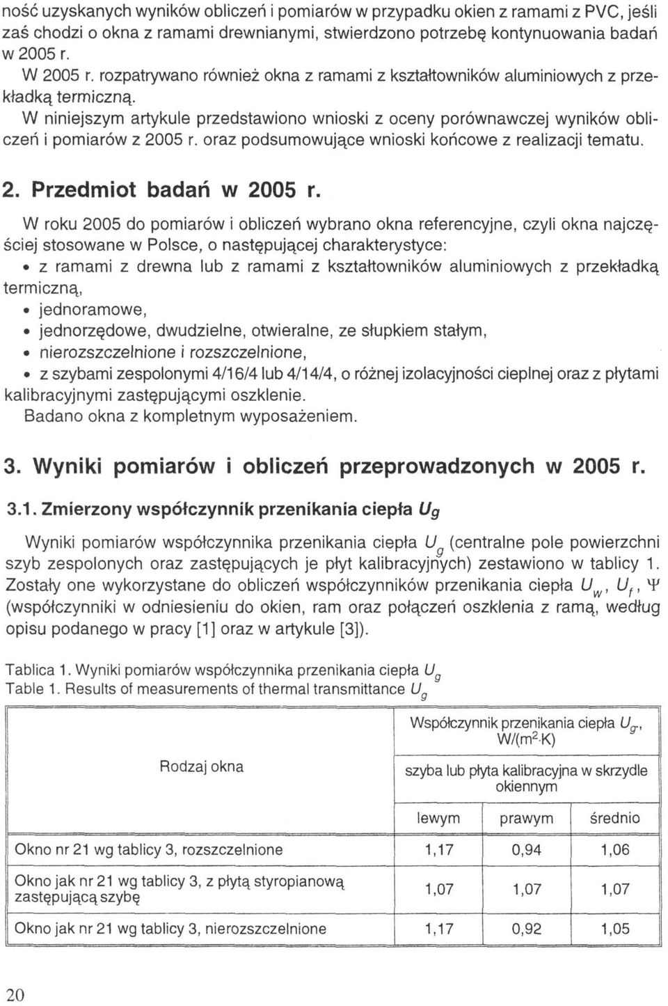 oraz podsumowujące wnioski końcowe z realizacji tematu. 2. Przedmiot badań w 2005 r.