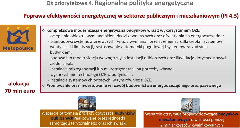 grzewczych (wraz z wymianą i przyłączeniem źródła ciepła), ytemów wentylacji i klimatyzacji, zatoowanie automatyki pogodowej i ytemów zarządzania budynkiem; - budowa lub modernizacja wewnętrznych