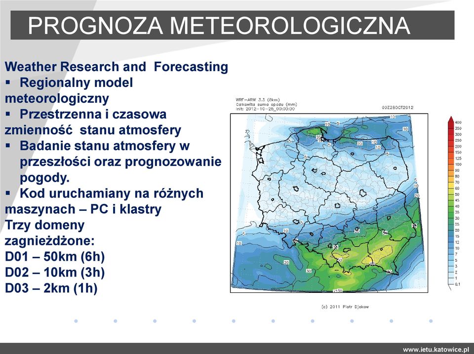 atmosfery w przeszłości oraz prognozowanie pogody.