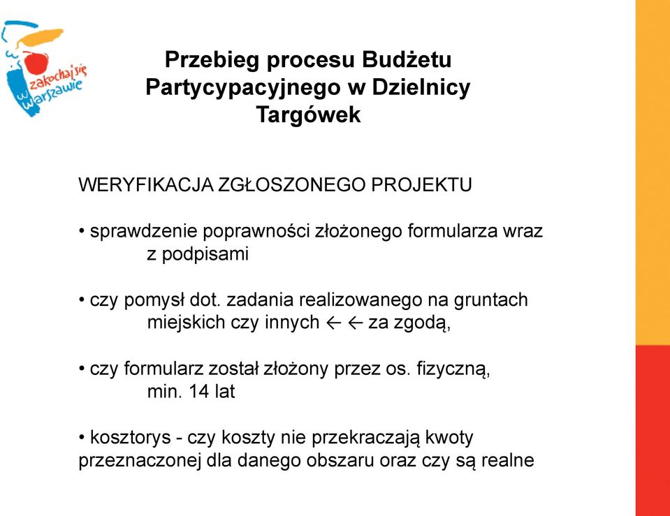 zadania realizowanego na gruntach miejskich czy innych za zgodą, czy formularz został złożony przez