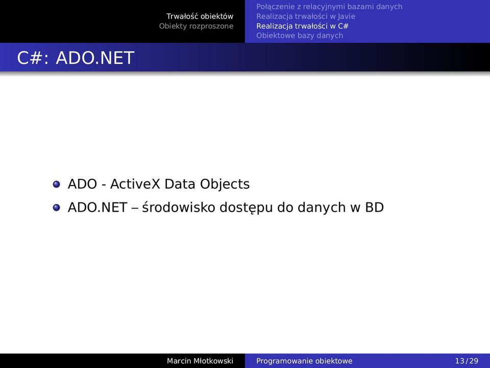 Data Objects ADO.