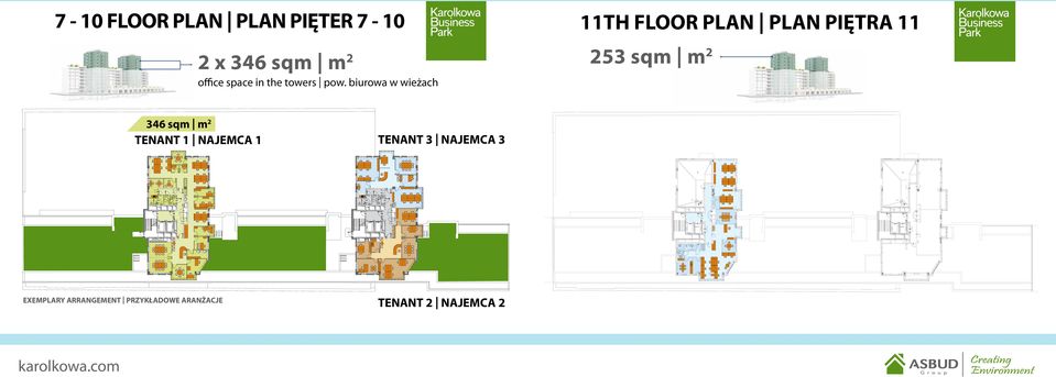 biurowa w wieżach 11TH FLOOR PLAN PLAN PIĘTRA 11 253 sqm m 2