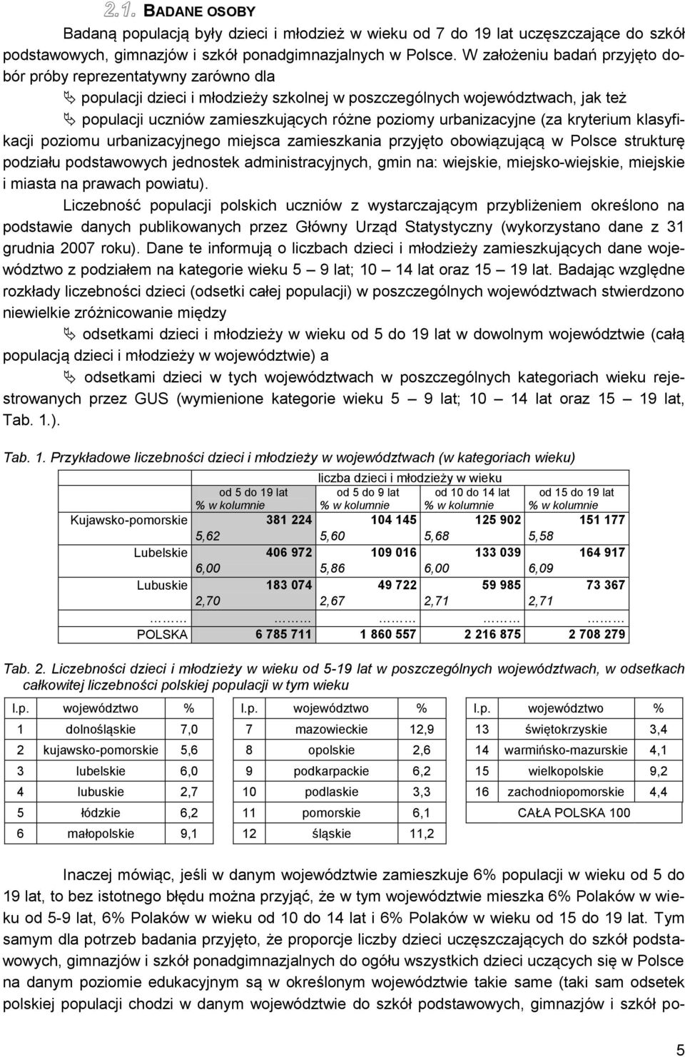 urbanizacyjne (za kryterium klasyfikacji poziomu urbanizacyjnego miejsca zamieszkania przyjęto obowiązującą w Polsce strukturę podziału podstawowych jednostek administracyjnych, gmin na: wiejskie,