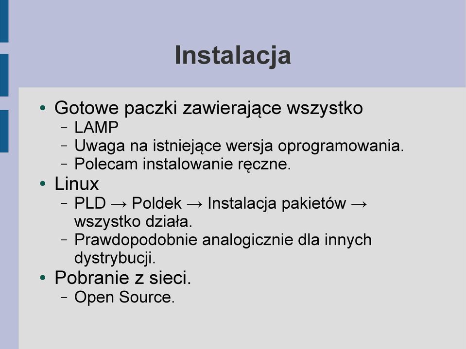 Linux PLD Poldek Instalacja pakietów wszystko działa.