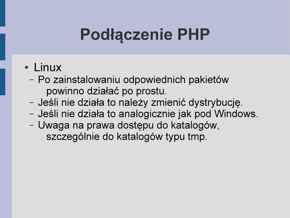 Jeśli nie działa to należy zmienić dystrybucję.