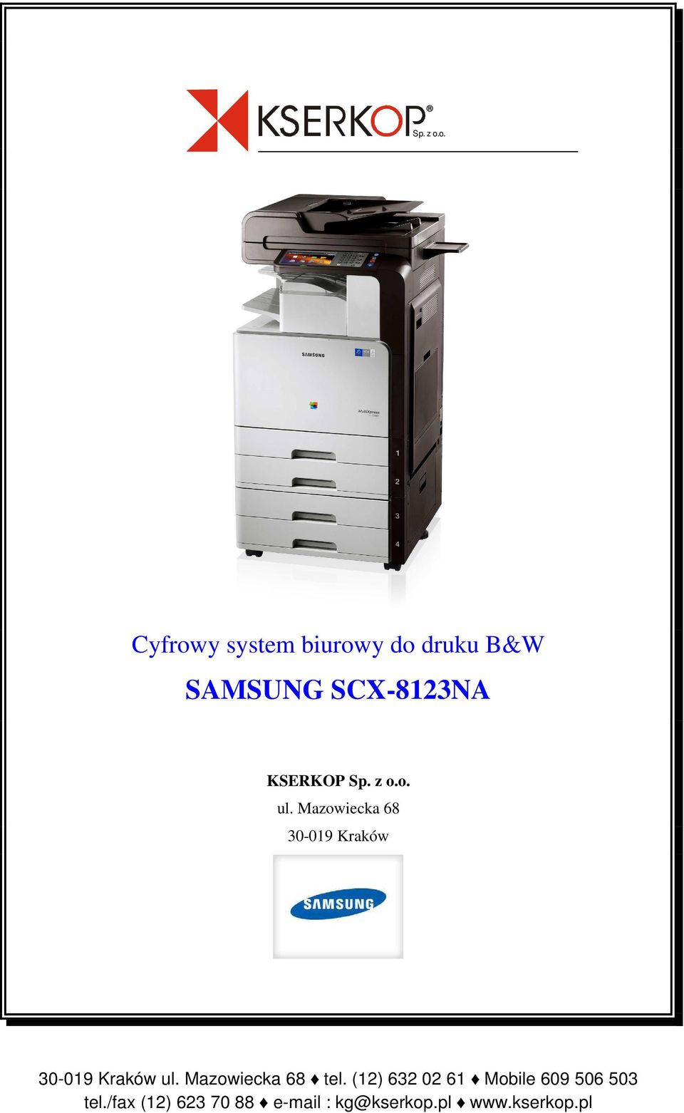 druku B&W SAMSUNG SCX-8123NA