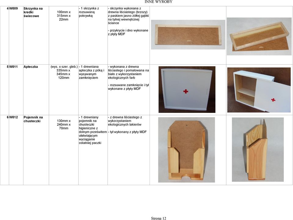 ) 335mm x 345mm x 1-1 drewniana apteczka z póką i wysywanym zamknięciem - wykonana z drewna liściastego i pomalowana na biało z ekologicznych farb - rozsuwane zamknięcie i