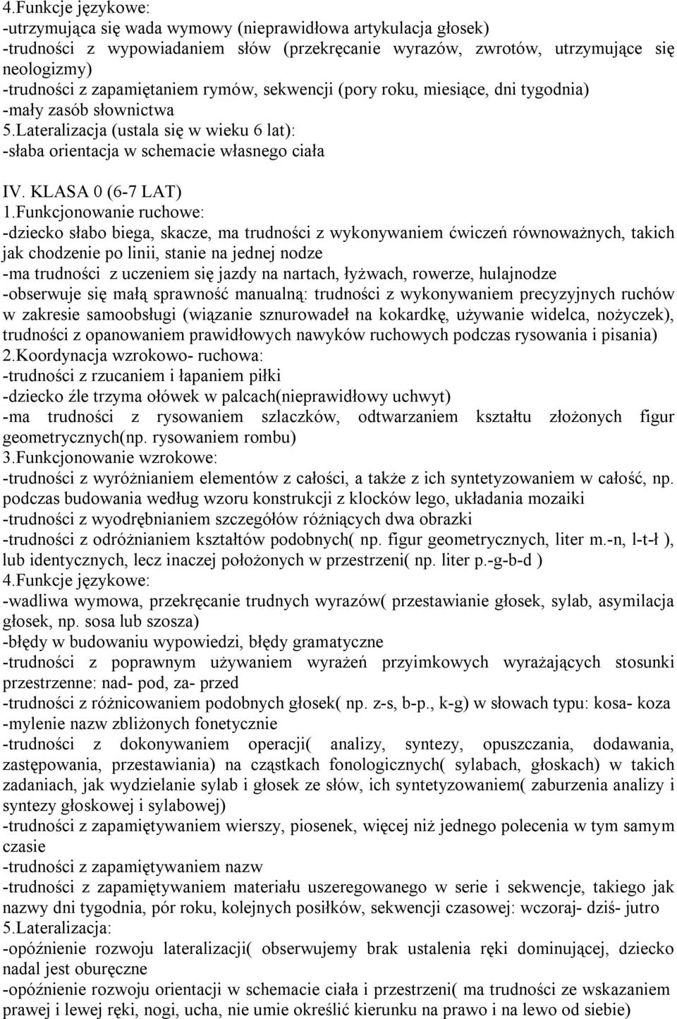 KLASA 0 (6-7 LAT) 1.