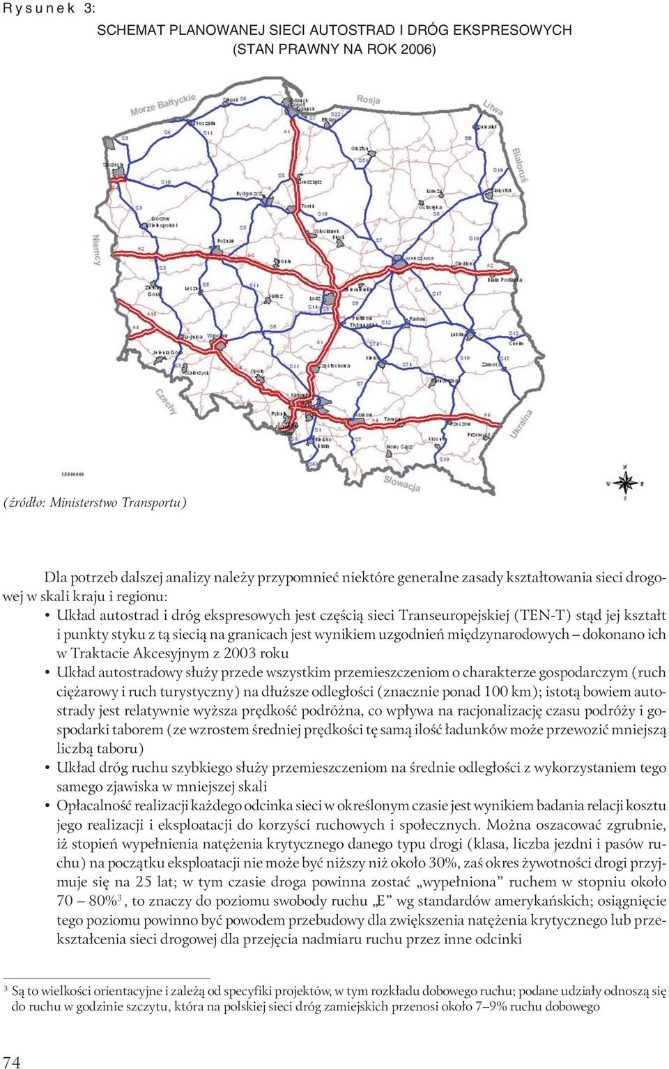 wynikiem uzgodnień międzynarodowych dokonano ich w Traktacie Akcesyjnym z 2003 roku Układ autostradowy służy przede wszystkim przemieszczeniom o charakterze gospodarczym (ruch ciężarowy i ruch