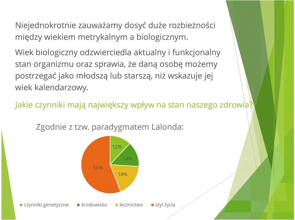 postrzegać jako młodszą lub starszą, niż wskazuje jej wiek kalendarzowy.