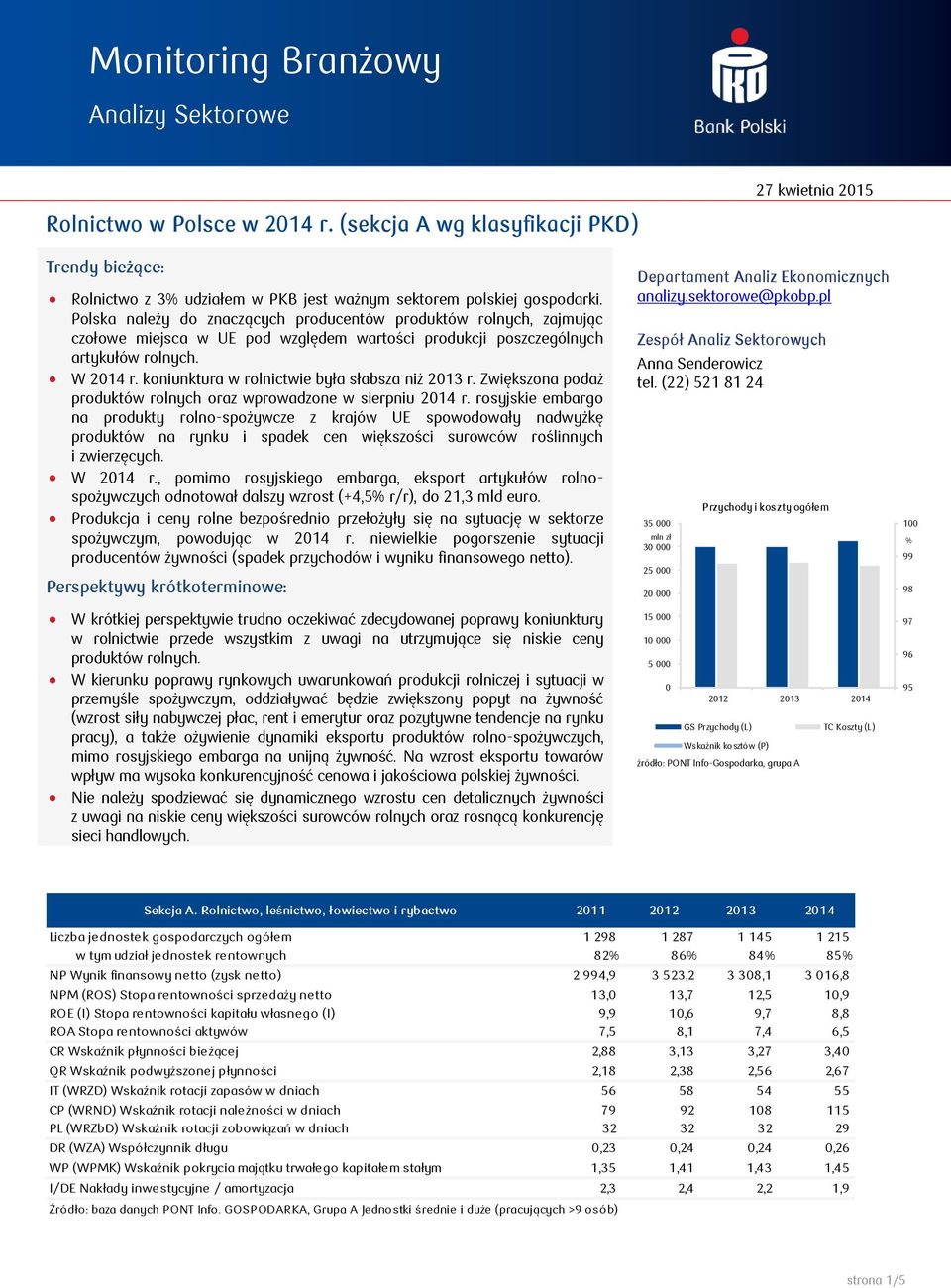 koniunktura w rolnictwie była słabsza niż r. Zwiększona podaż produktów rolnych oraz wprowadzone w sierpniu r.