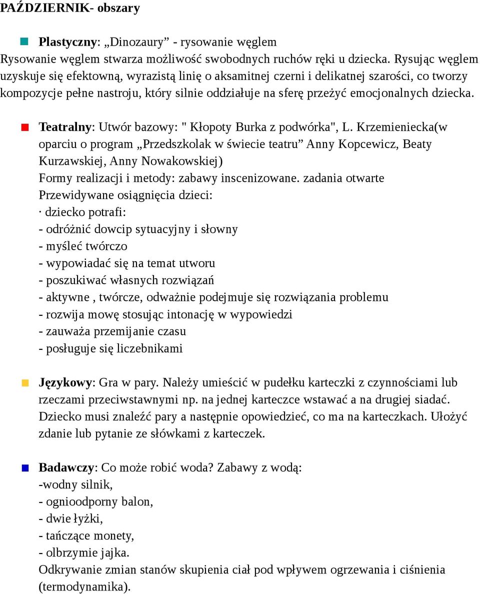 Teatralny: Utwór bazowy: " Kłopoty Burka z podwórka", L.