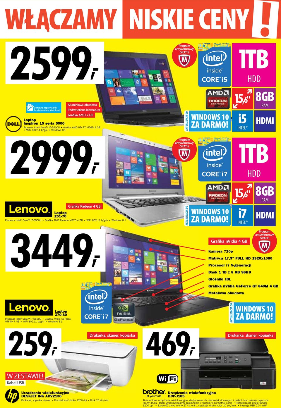 1 1TB 15,6" i5 INTEL 15,6" i7 INTEL Grafika nvidia 4 GB Kamera 720p HDD HDD 1TB Matryca 17,3 FULL HD 1920x1080 Procesor i7 5-generacji Dysk 1 TB z 8 GB SSHD Głośniki JBL Grafika nvidia GeForce GT