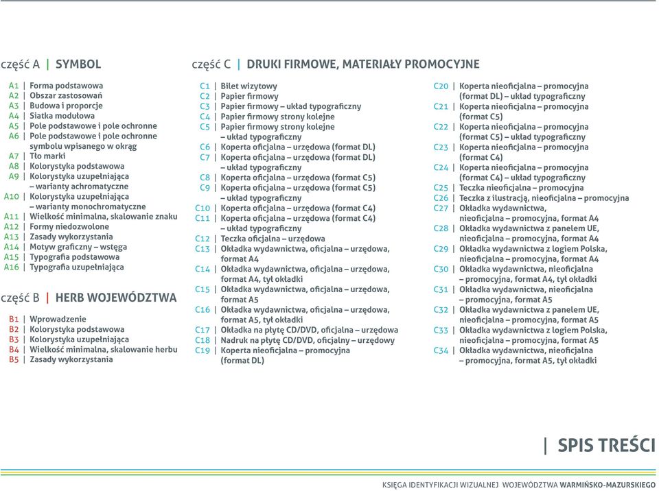 minimalna, skalowanie znaku A Formy niedozwolone A3 Zasady wykorzystania A4 Motyw graficzny wstęga A5 Typografia podstawowa A6 Typografia uzupełniająca część B HERB WOJEWÓDZTWA B Wprowadzenie B